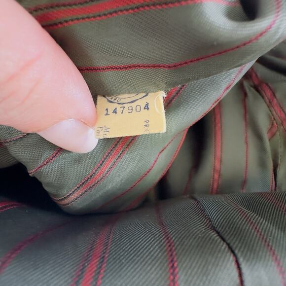 Bullocks Los Angeles Wool Suit SZ S Olive Green Military Nautical Crest Button - Picture 16 of 16